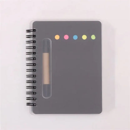 Spiral Book with Built-In Pen and Various Sticky Notepads