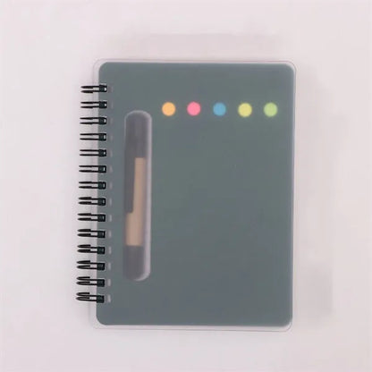 Spiral Book with Built-In Pen and Various Sticky Notepads