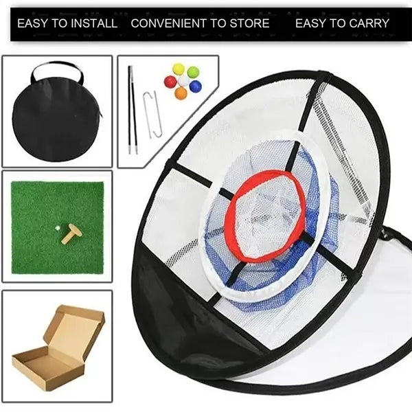 Portable Three-Layer Golf Chipping Practice Target Net