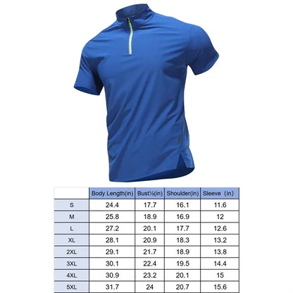 Quick dry casual running slim fit mock neck polo shirts