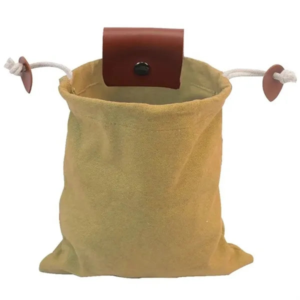 Drawstring Mushroom Gathering Foraging Bag with Metal Buckle