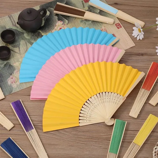 DIY Kindergarten Handmade Drawing Blank Foldable Paper Fan