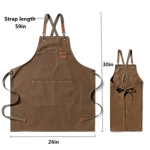 Canvas Cross Back Cotton Aprons for Men Women