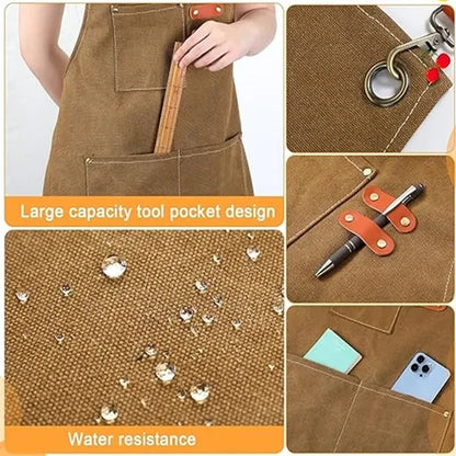 Canvas Cross Back Cotton Aprons for Men Women