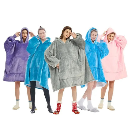 Wearable Blanket Hoodie for Adults Oversized Sweatshirt