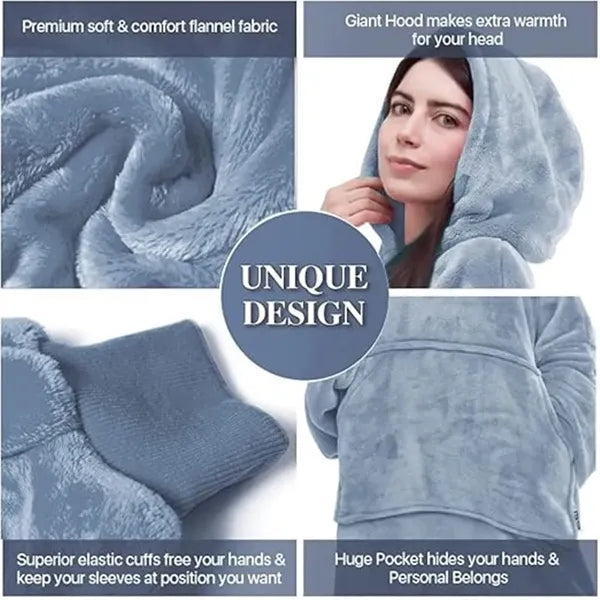 Wearable Blanket Hoodie for Adults Oversized Sweatshirt