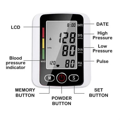 Digital Blood Pressure Monitor Machine with Upper Arm Cuff