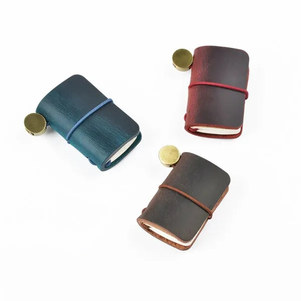 Pocket-Sized Refillable Genuine Leather Travelers Notebook