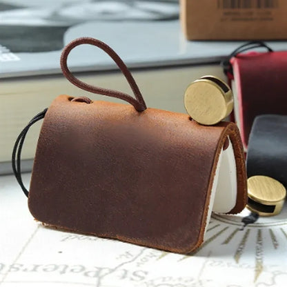 Pocket-Sized Refillable Genuine Leather Travelers Notebook