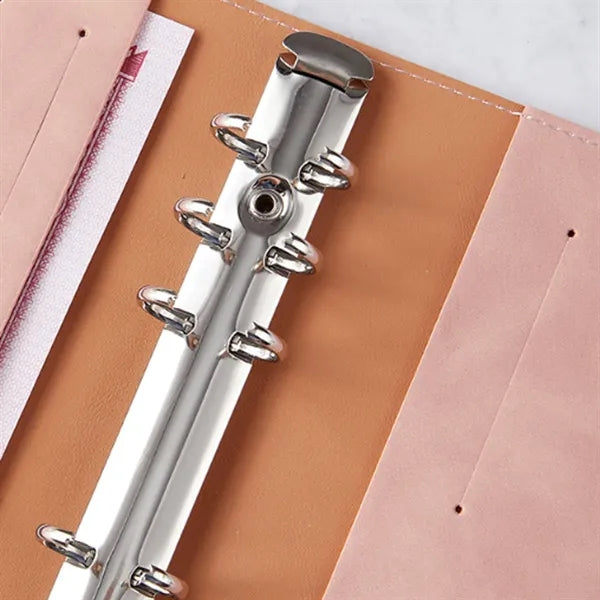A6 PU Leather Refillable Notebook with Stick and Card Slots