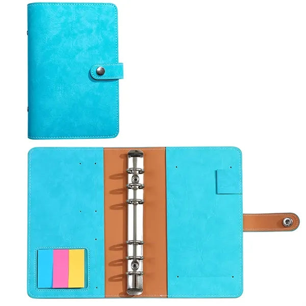 A6 PU Leather Refillable Notebook with Stick and Card Slots