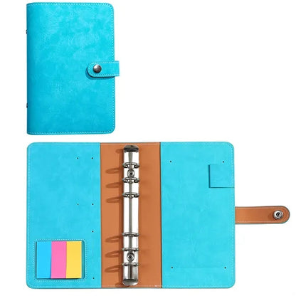 A6 PU Leather Refillable Notebook with Stick and Card Slots