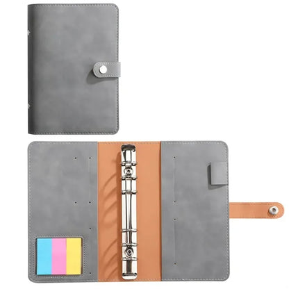 A6 PU Leather Refillable Notebook with Stick and Card Slots