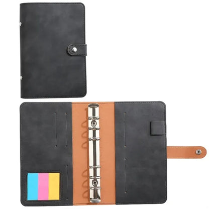 A6 PU Leather Refillable Notebook with Stick and Card Slots