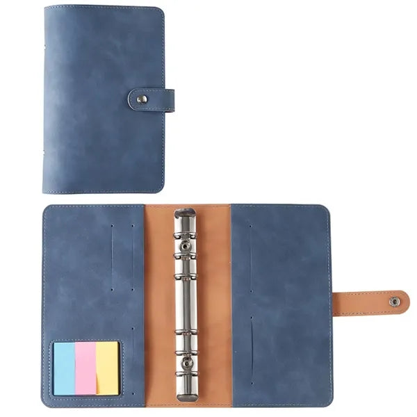 A6 PU Leather Refillable Notebook with Stick and Card Slots
