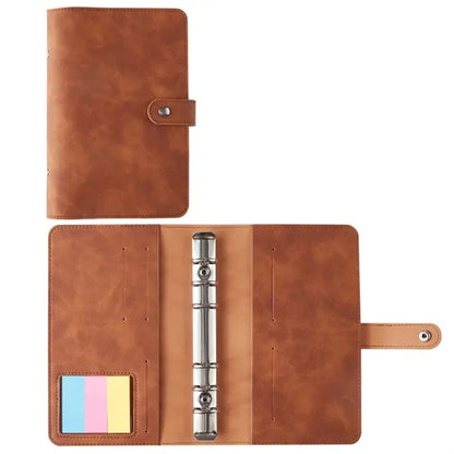 A6 PU Leather Refillable Notebook with Stick and Card Slots