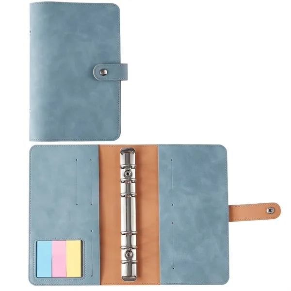 A6 PU Leather Refillable Notebook with Stick and Card Slots
