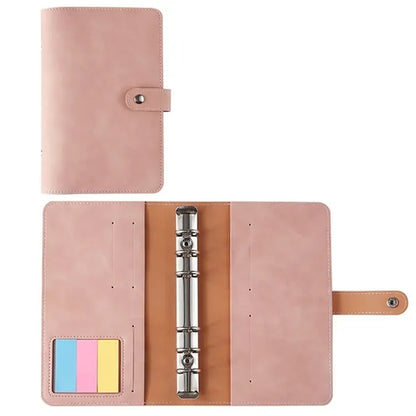 A6 PU Leather Refillable Notebook with Stick and Card Slots