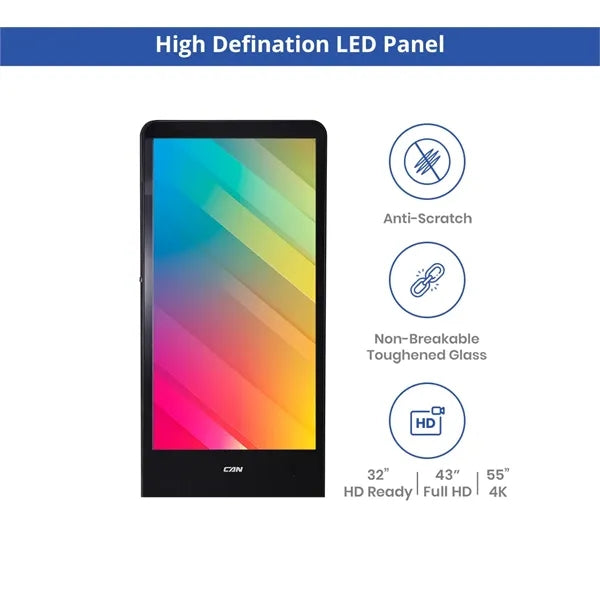 Portable LED Digital Display Signage with Wheels 55 Inch