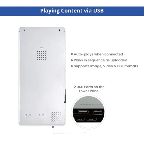 Portable LED Wall Mount Digital Display Signage 32Inch