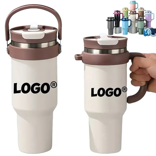 40oz Stainless Steel Tumbler Car Cup With Straw Lid