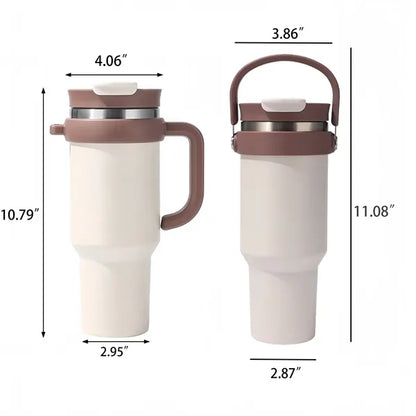 40oz Stainless Steel Tumbler Car Cup With Straw Lid