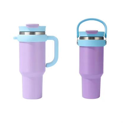 40oz Stainless Steel Tumbler Car Cup With Straw Lid