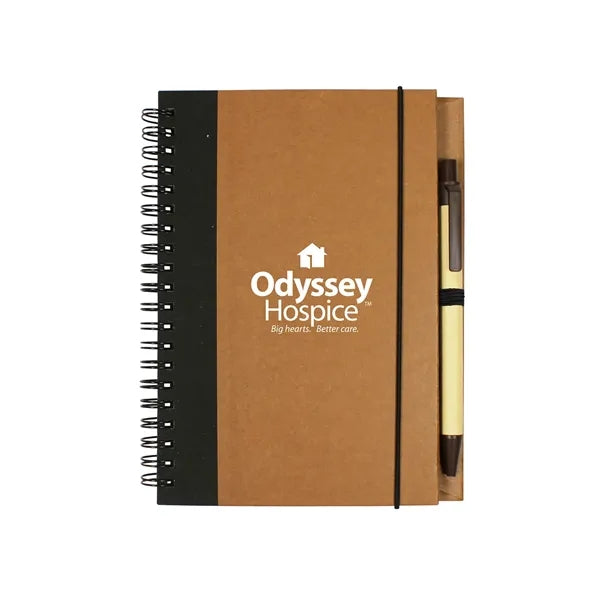 Contrast Paperboard Spiral Notebook & Pen 5.5" x 7.125"
