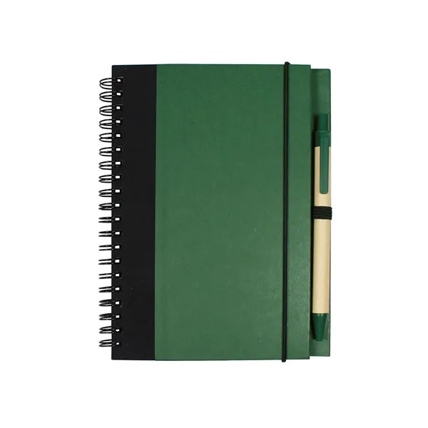 Contrast Paperboard Spiral Notebook & Pen 5.5" x 7.125"