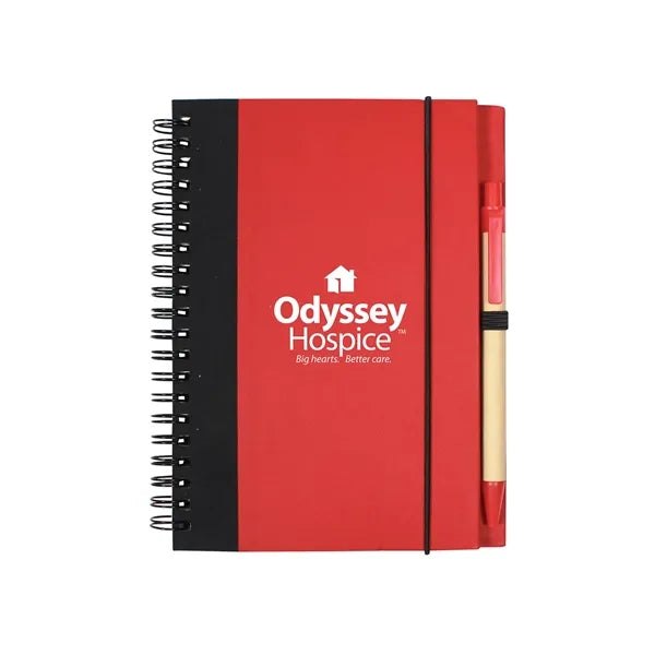 Contrast Paperboard Spiral Notebook & Pen 5.5" x 7.125"