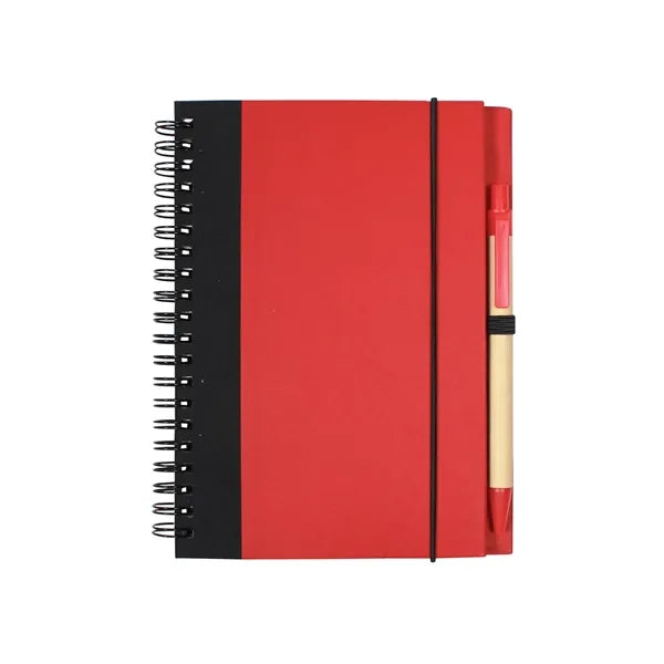 Contrast Paperboard Spiral Notebook & Pen 5.5" x 7.125"