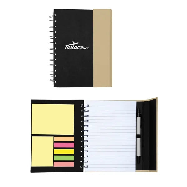 Spiral Notebook With Sticky Notes & Pen 5.75" x 7.25"