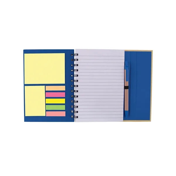 Spiral Notebook With Sticky Notes & Pen 5.75" x 7.25"