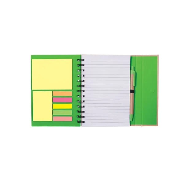Spiral Notebook With Sticky Notes & Pen 5.75" x 7.25"