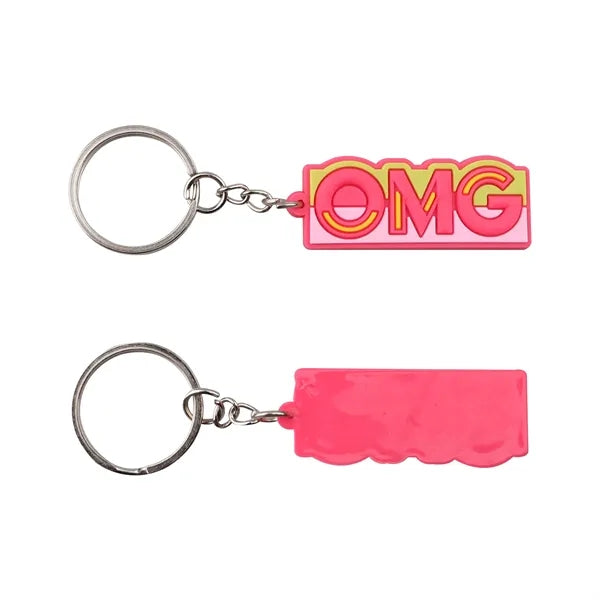 2"x1" Full Color Custom Shape Soft Pvc Keychain Fob Charms