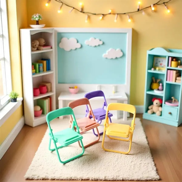 Colorful Stable Portable Mini Folding Chair Phone Stand