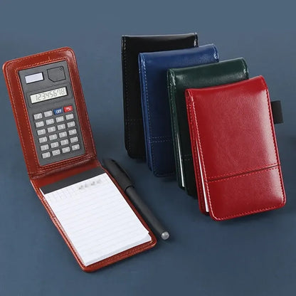 Business PU Leather Cover Notebook with 8-Digit Calculator
