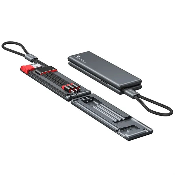 Versatile 3-in-1 Braided Charging Cable for Multiple Devices