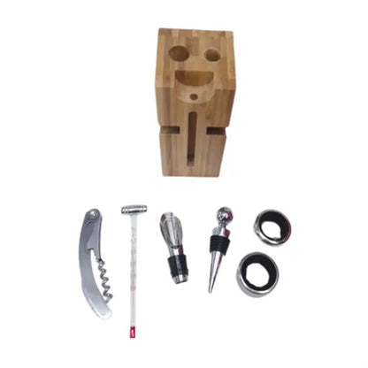 Bamboo Wine Opener and Accessory Set