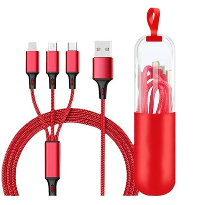 3-In-1 USB Data Cable With Capsule Case For Multiple Devices