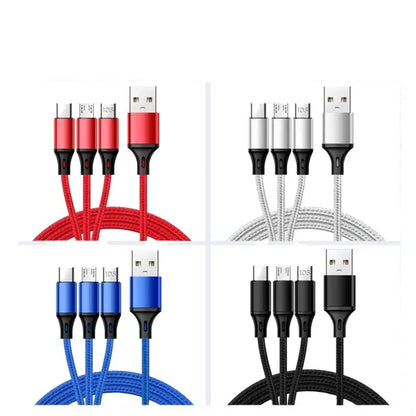 3-In-1 USB Data Cable With Capsule Case For Multiple Devices