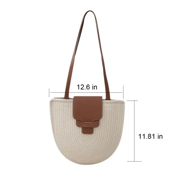 Handwoven Durable Lightweight Tote Bag with Zipper Closure