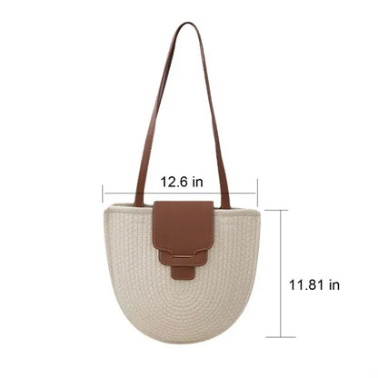 Handwoven Durable Lightweight Tote Bag with Zipper Closure