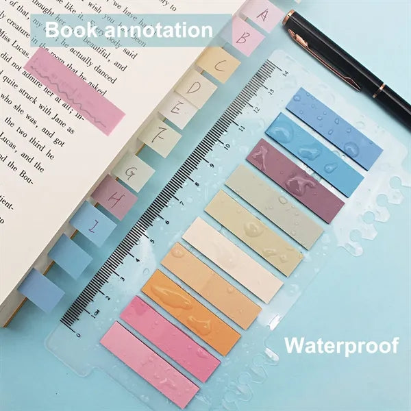 Colorful Transparent Waterproof Sticky Tabs Set with Pen