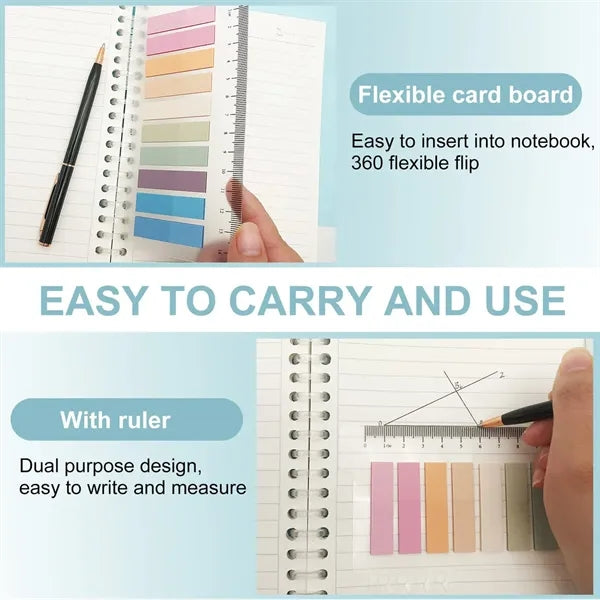Colorful Transparent Waterproof Sticky Tabs Set with Pen