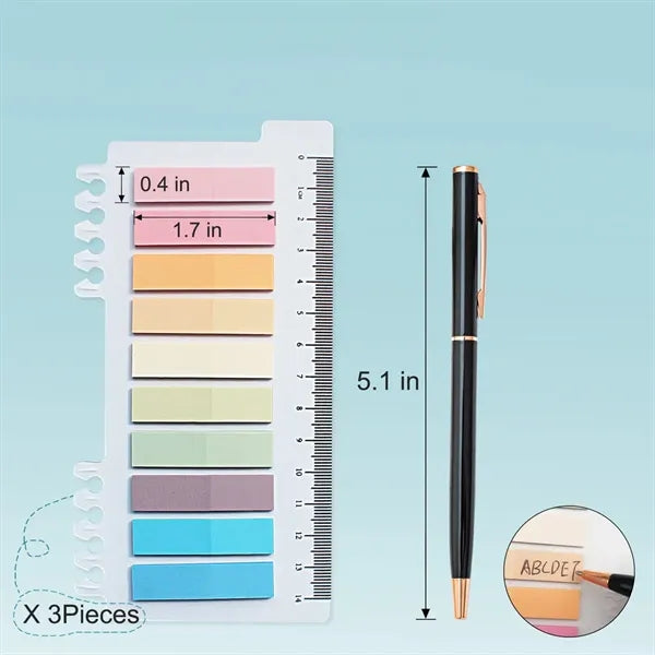 Colorful Transparent Waterproof Sticky Tabs Set with Pen