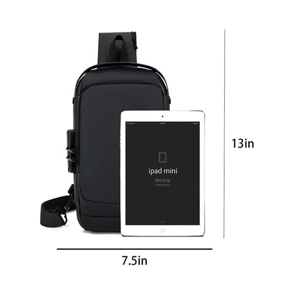 USB Rechargeable Waterproof Casual Shoulder Bag