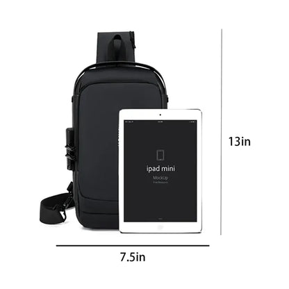 USB Rechargeable Waterproof Casual Shoulder Bag