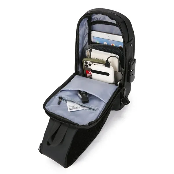 USB Rechargeable Waterproof Casual Shoulder Bag