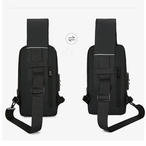 USB Rechargeable Waterproof Casual Shoulder Bag